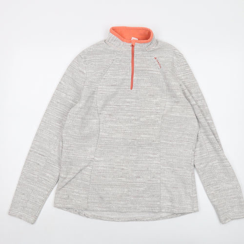 Quechua Womens Grey Polyester Pullover Sweatshirt Size XL Zip