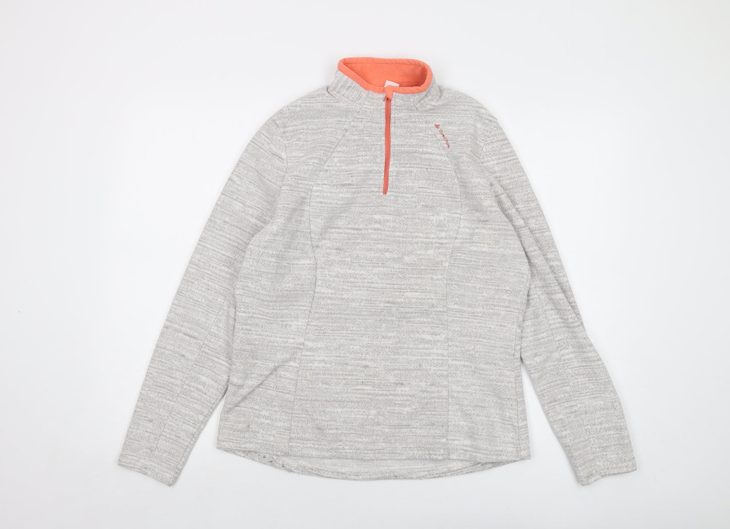 Quechua Womens Grey Polyester Pullover Sweatshirt Size XL Zip