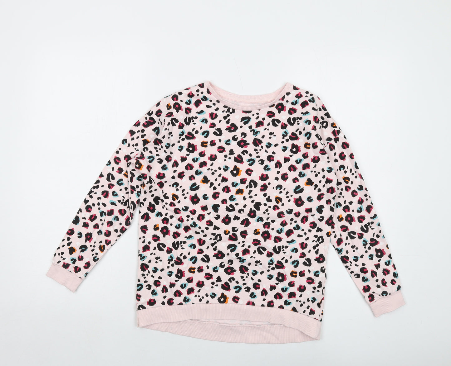 Blue Zoo Girls Pink Animal Print Cotton Pullover Sweatshirt Size 10-11 Years Pullover