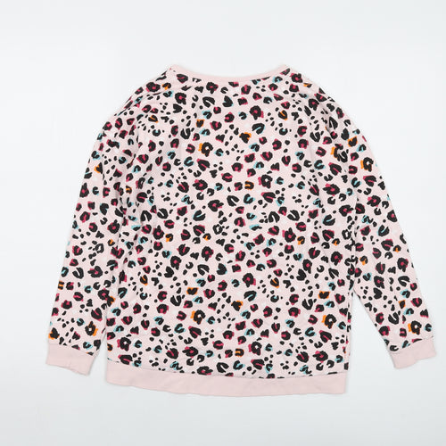 Blue Zoo Girls Pink Animal Print Cotton Pullover Sweatshirt Size 10-11 Years Pullover