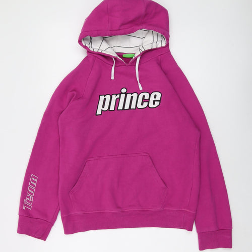 Prince Womens Pink Cotton Pullover Hoodie Size M Pullover