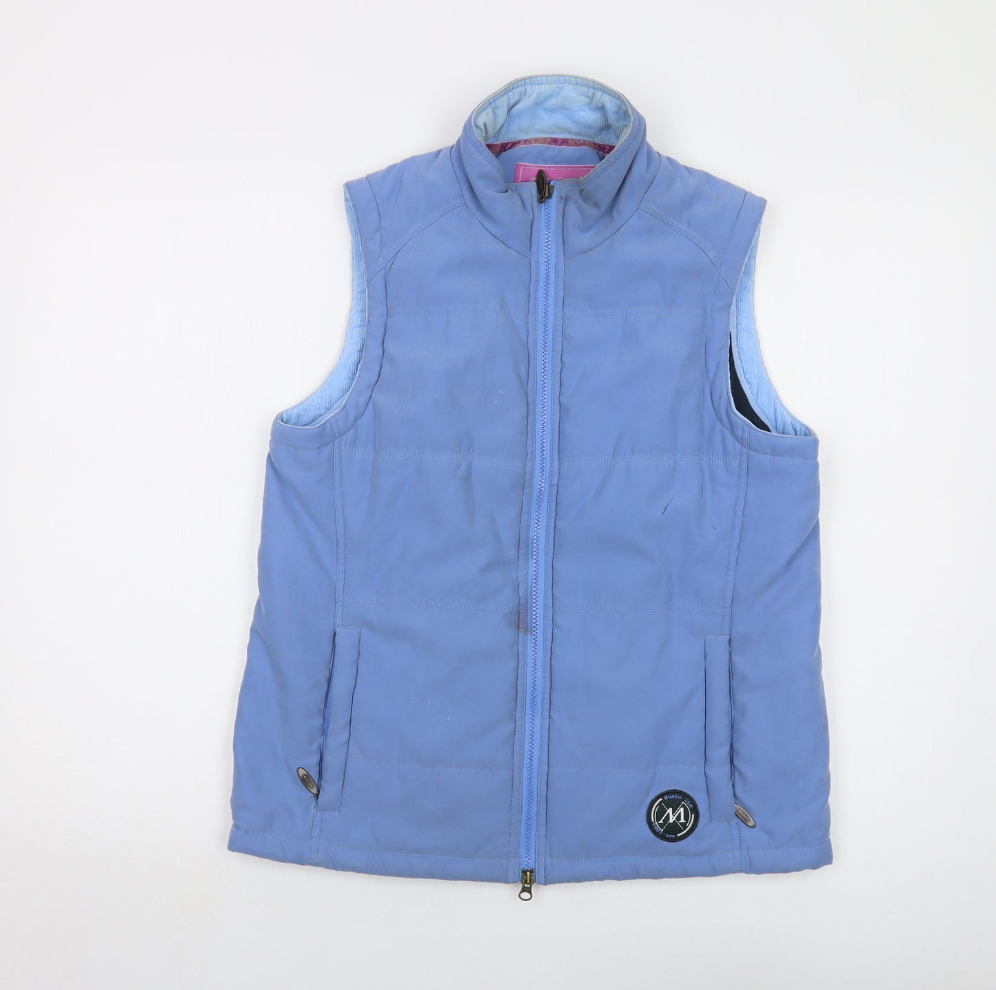 MUSTO Womens Blue Gilet Waistcoat Size 12 Zip