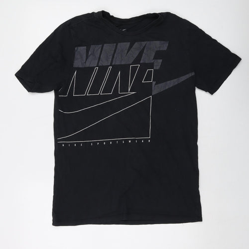 Nike Mens Black Cotton T-Shirt Size M Crew Neck