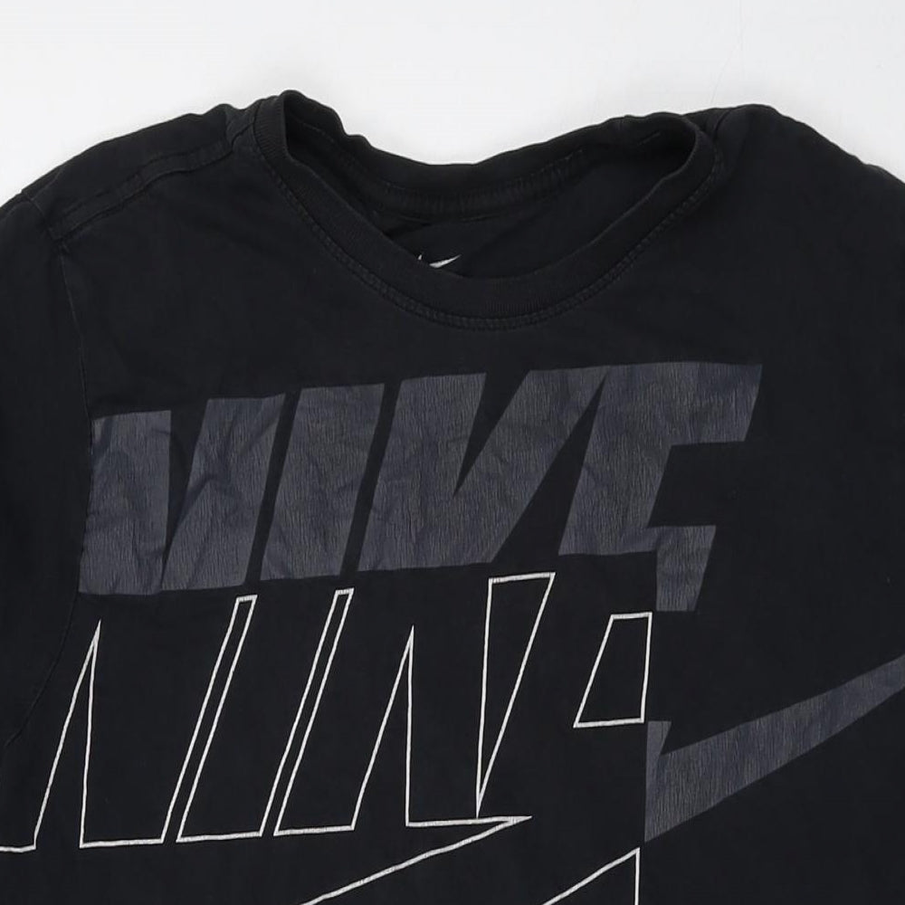 Nike Mens Black Cotton T-Shirt Size M Crew Neck