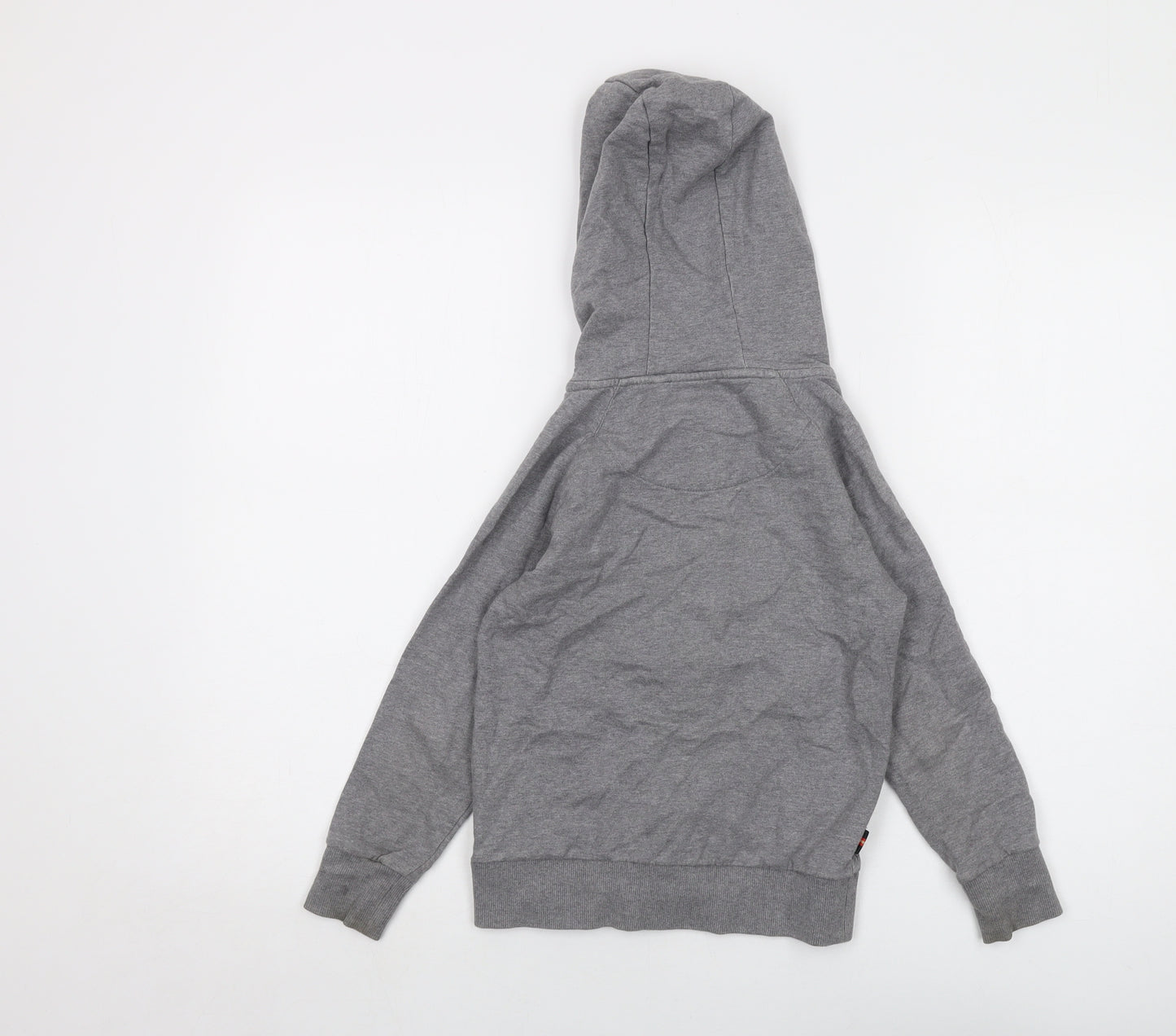 Little Luke Boys Grey Cotton Full Zip Hoodie Size 6-7 Years Zip