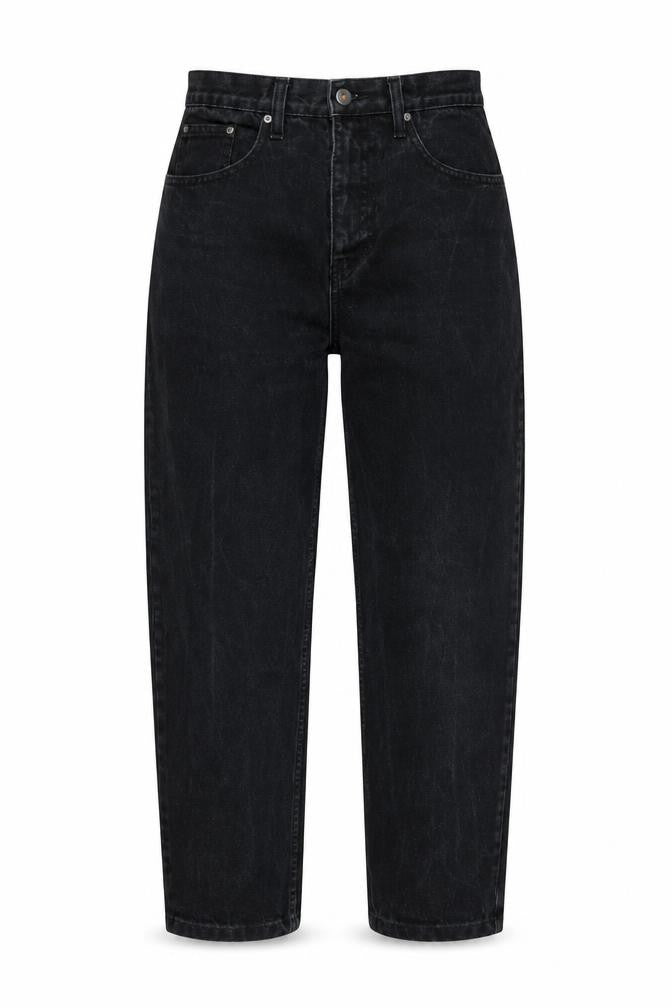 Front view of Stealth women’s blue cotton mom jeans, size UK 34, in, 27-inch leg regular button