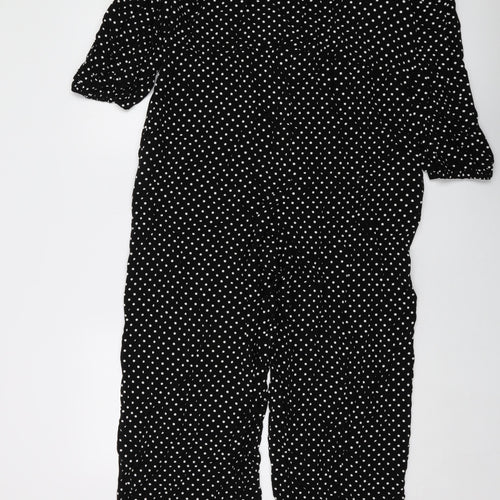 Finery Womens Black Polka Dot Viscose Jumpsuit One-Piece Size 16 Zip