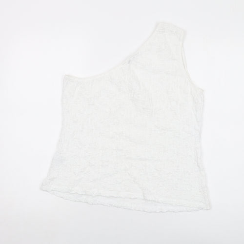 Marks and Spencer Womens White Polyester Basic Tank Size 16 One Shoulder