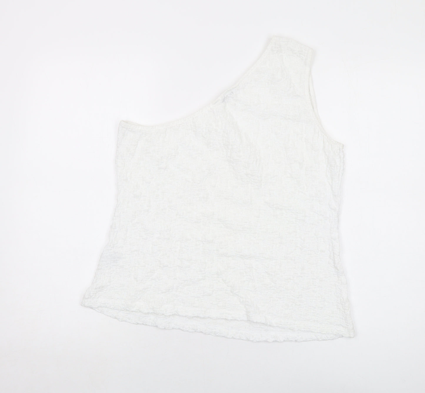 Marks and Spencer Womens White Polyester Basic Tank Size 16 One Shoulder