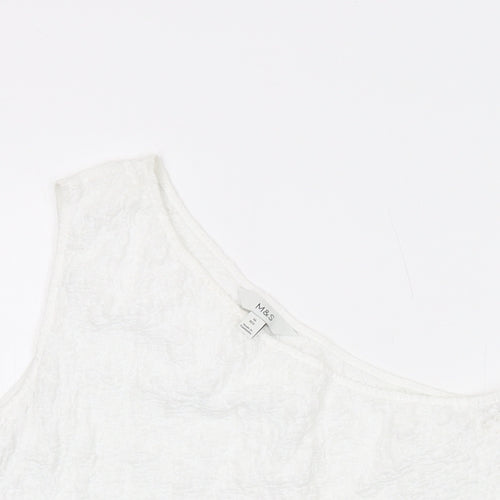 Marks and Spencer Womens White Polyester Basic Tank Size 16 One Shoulder