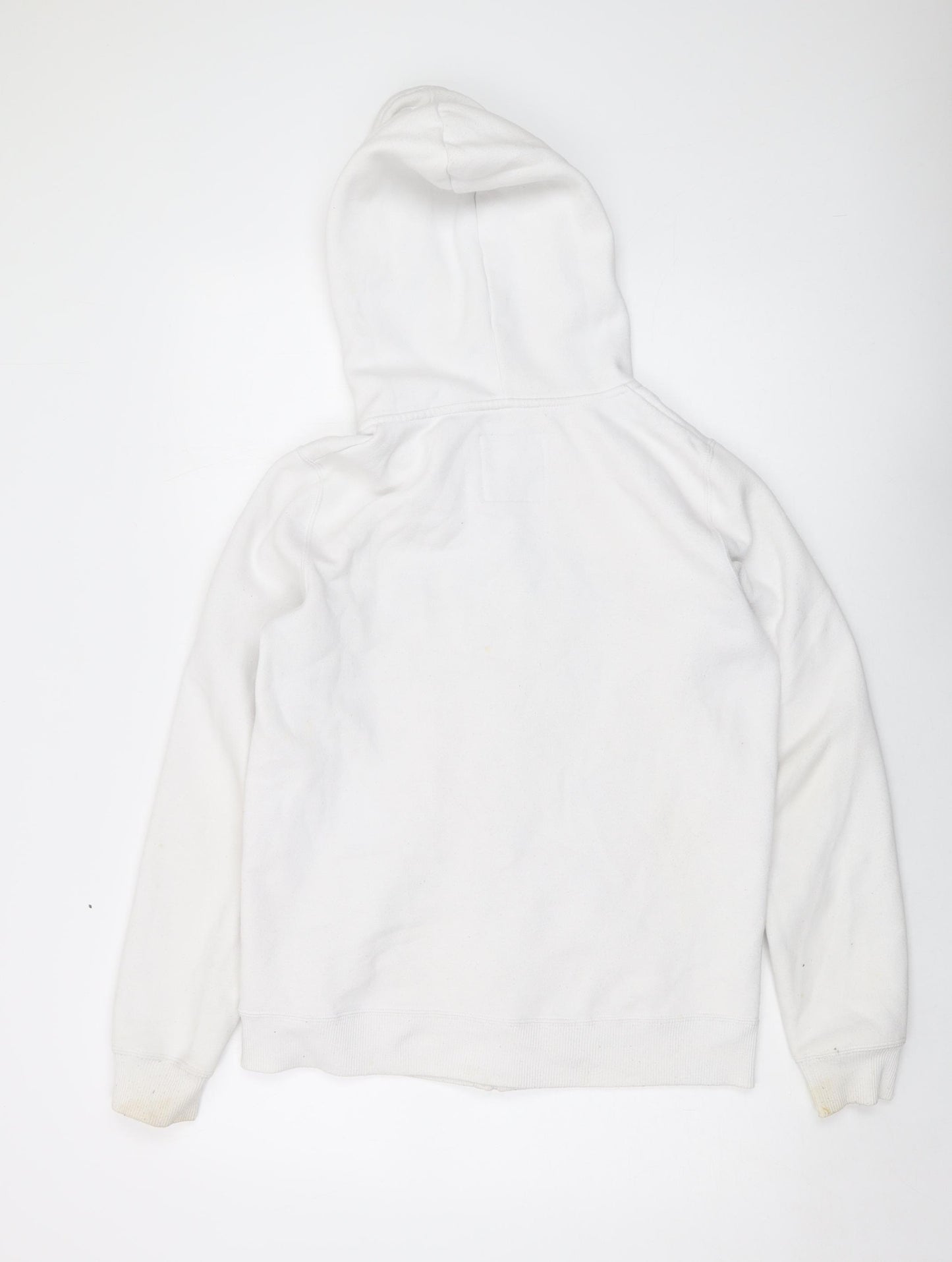 Hollister Mens White Cotton Full Zip Hoodie Size M