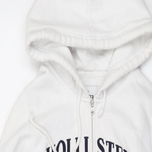 Hollister Mens White Cotton Full Zip Hoodie Size M