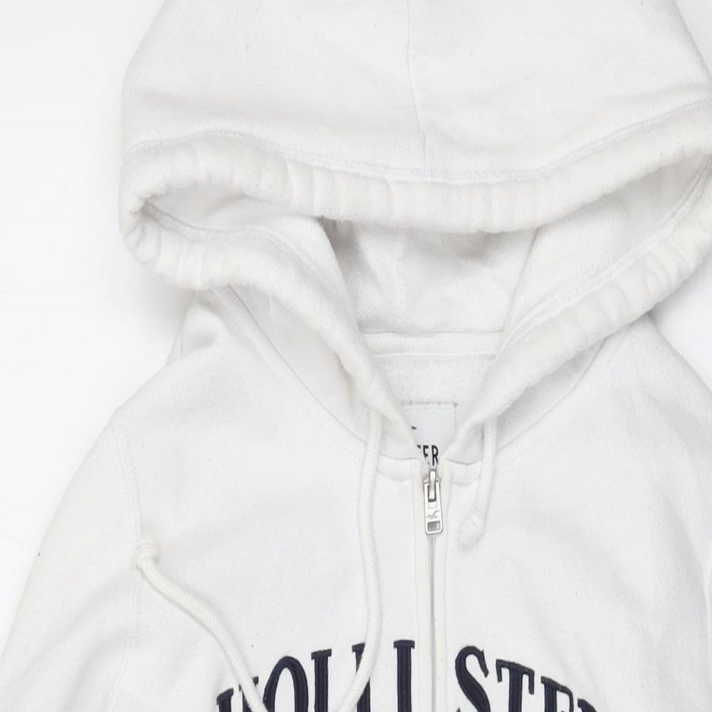 Hollister Mens White Cotton Full Zip Hoodie Size M