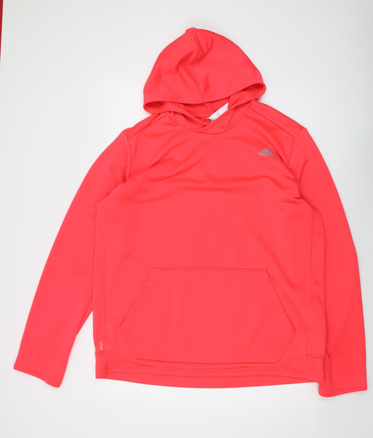 adidas Mens Pink Polyester Pullover Hoodie Size XL