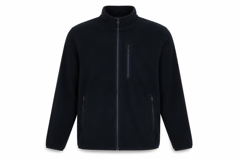 Front view of Marks & Spencer men’s blue jacket, size M, zip