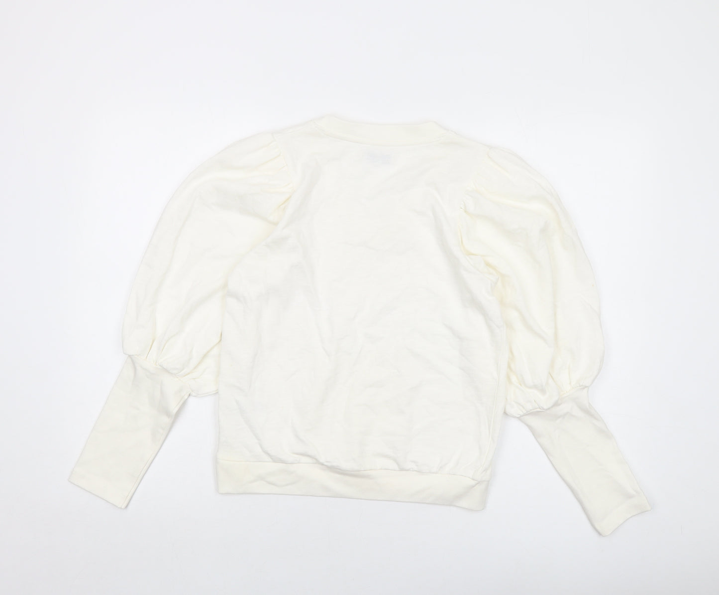 Tomorrow Womens Ivory Cotton Pullover Sweatshirt Size 8 Pullover