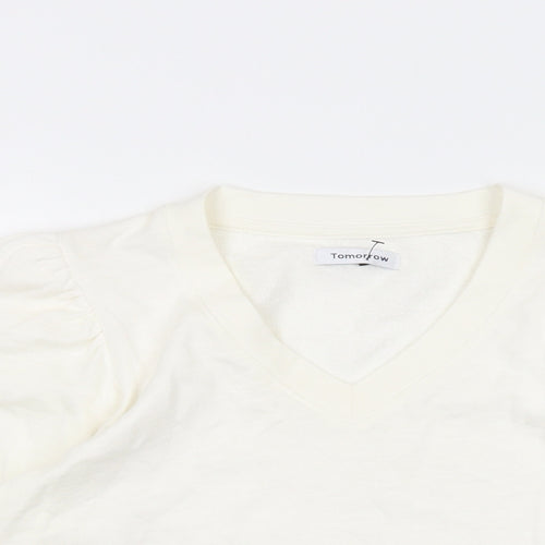 Tomorrow Womens Ivory Cotton Pullover Sweatshirt Size 8 Pullover
