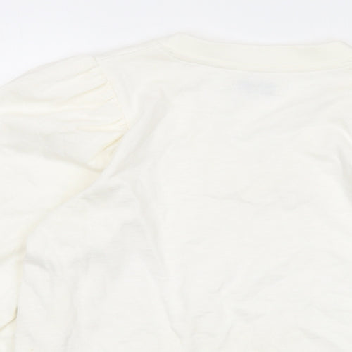 Tomorrow Womens Ivory Cotton Pullover Sweatshirt Size 8 Pullover