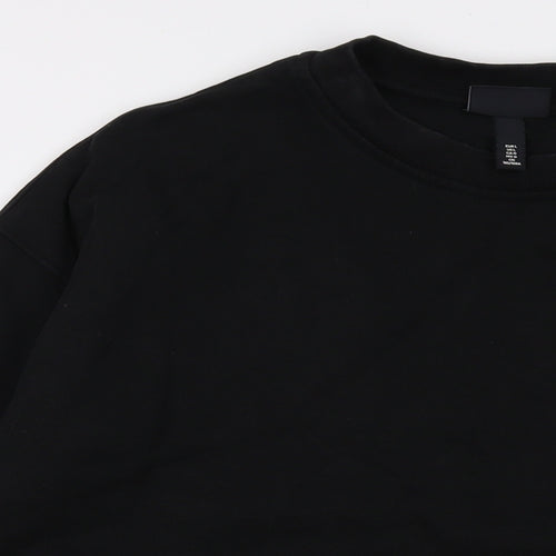 H&M Mens Black Cotton Pullover Sweatshirt Size L