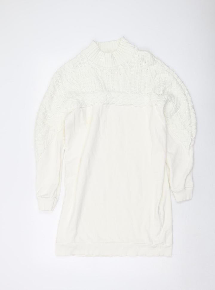 River Island Womens Ivory Cotton Pullover Sweatshirt Size XS Pullover