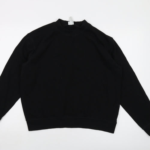 H&M Womens Black Cotton Pullover Sweatshirt Size M Pullover