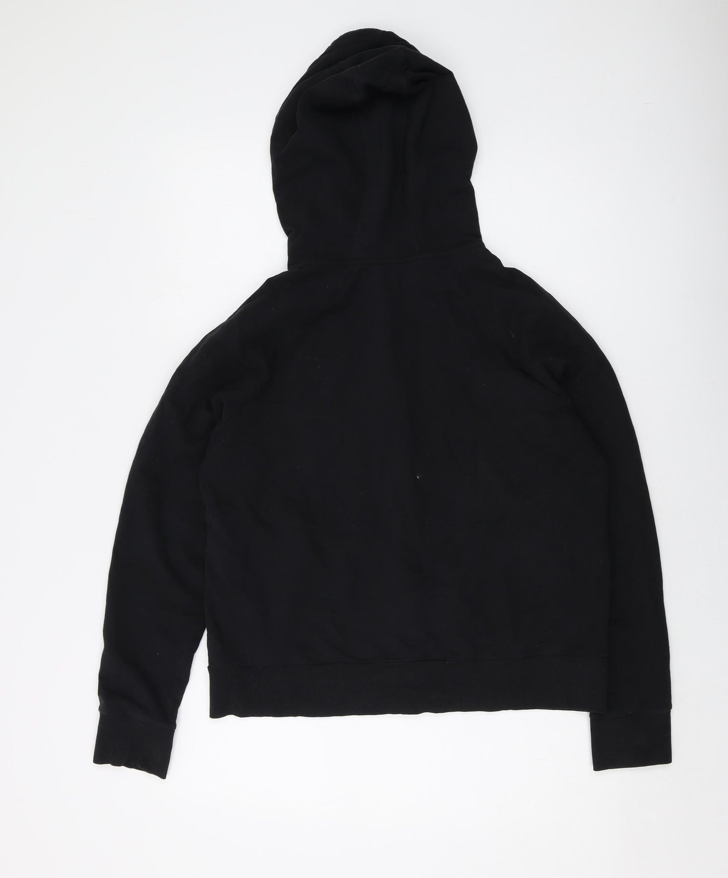 Marks and Spencer Womens Black Cotton Full Zip Hoodie Size 14 Zip
