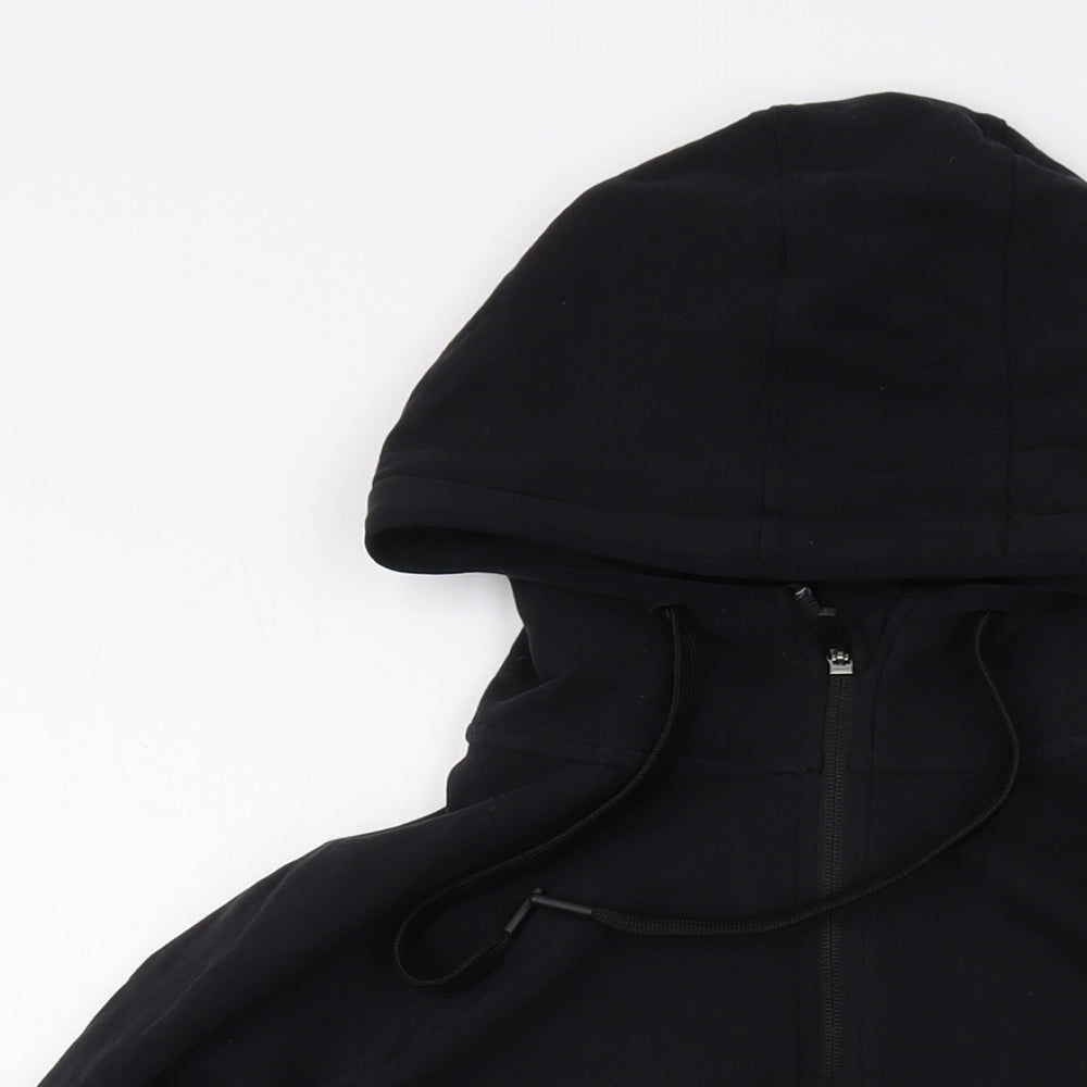 Marks and Spencer Womens Black Cotton Full Zip Hoodie Size 14 Zip