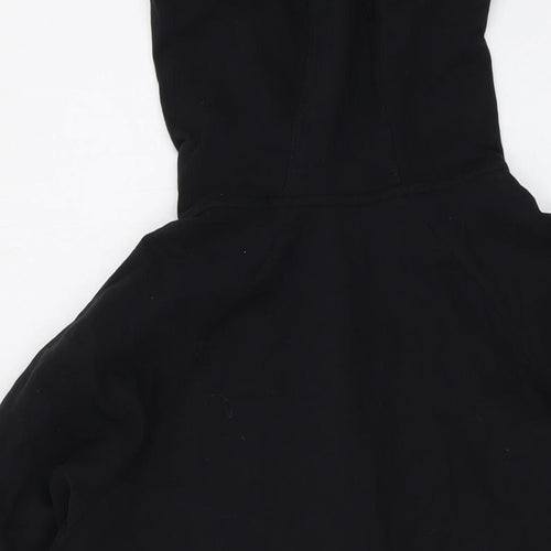 Marks and Spencer Womens Black Cotton Full Zip Hoodie Size 14 Zip