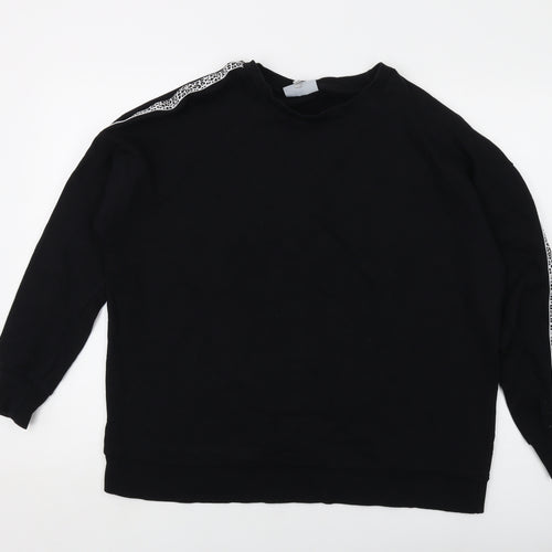 LIVE Womens Black Cotton Pullover Sweatshirt Size 12 Pullover
