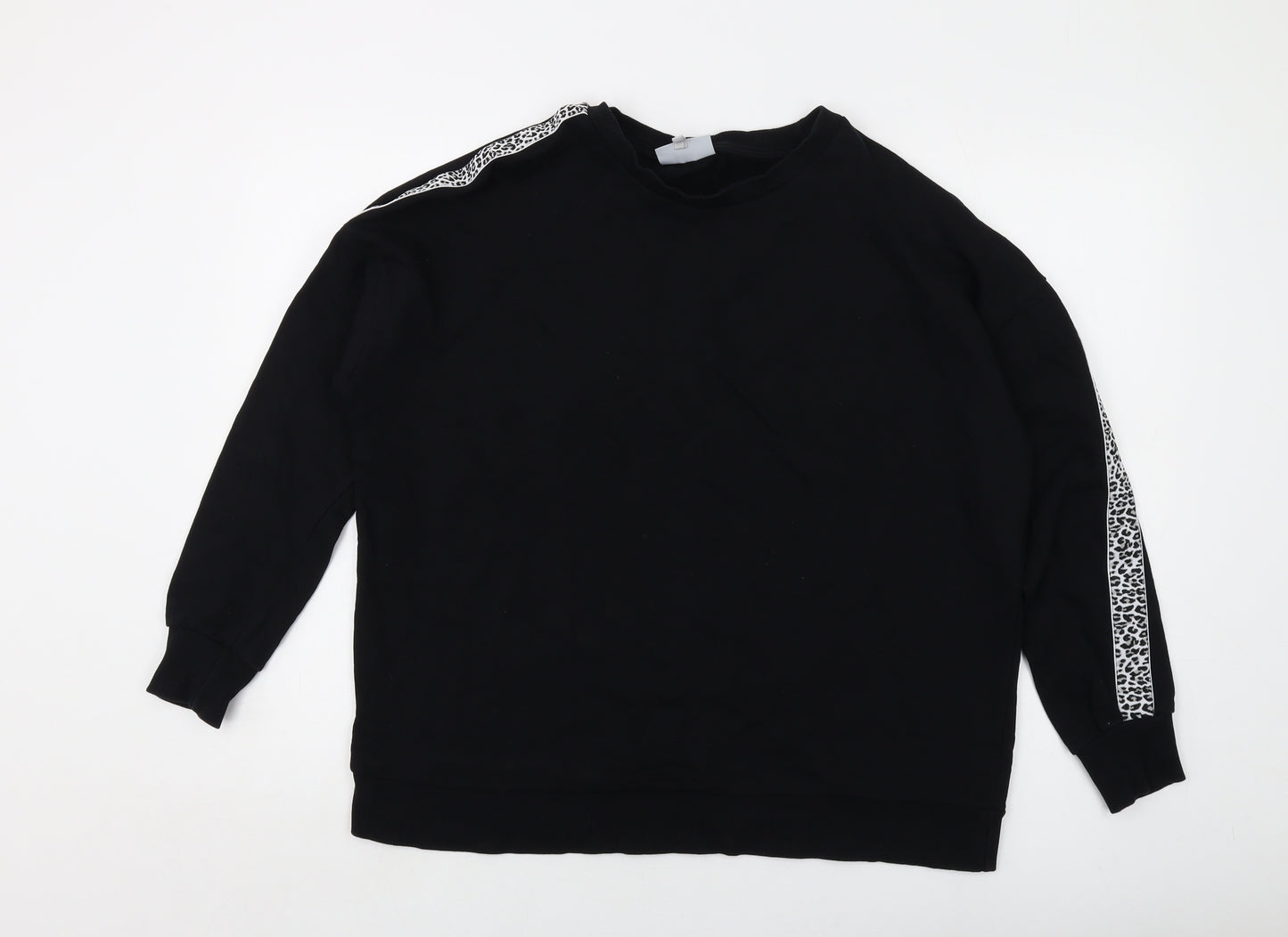LIVE Womens Black Cotton Pullover Sweatshirt Size 12 Pullover