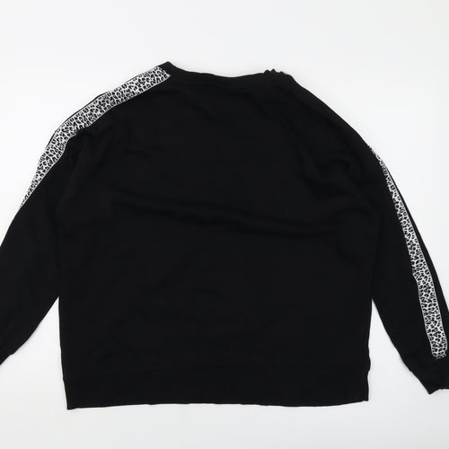 LIVE Womens Black Cotton Pullover Sweatshirt Size 12 Pullover