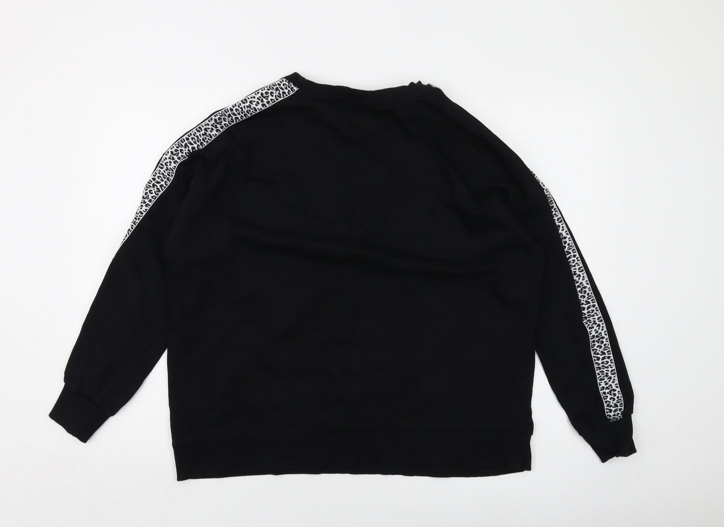 LIVE Womens Black Cotton Pullover Sweatshirt Size 12 Pullover