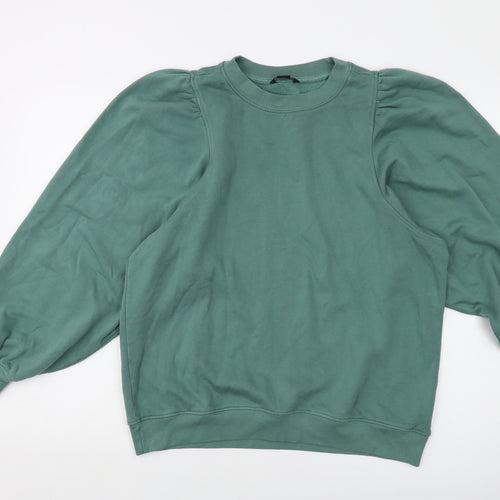 Monlki Womens Green Cotton Pullover Sweatshirt Size S Pullover