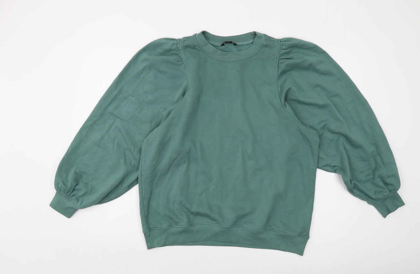 Monlki Womens Green Cotton Pullover Sweatshirt Size S Pullover