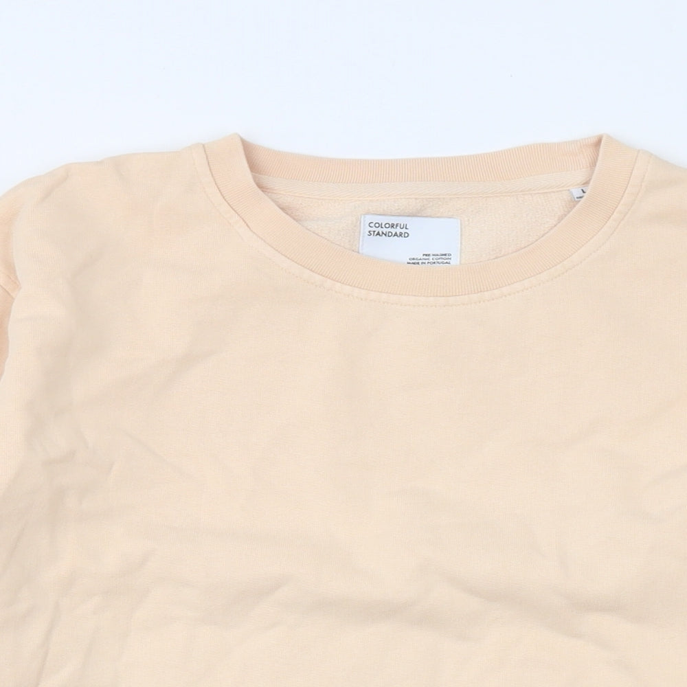 Colorful Standard Mens Pink Cotton Pullover Sweatshirt Size L