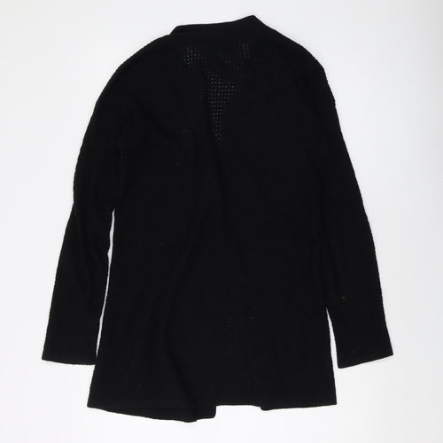 John Lewis Womens Black V-Neck Cotton Cardigan Jumper Size 10