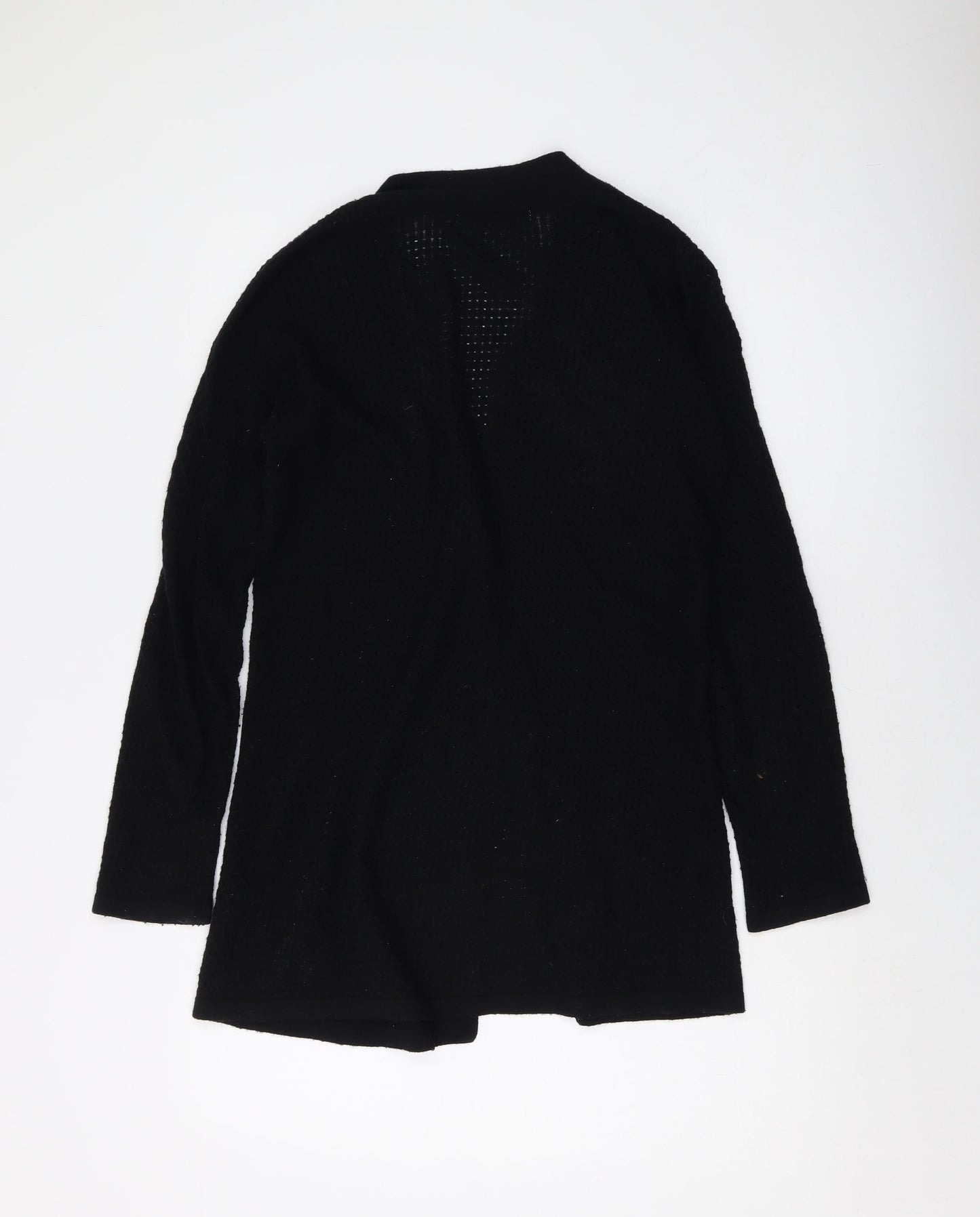 John Lewis Womens Black V-Neck Cotton Cardigan Jumper Size 10