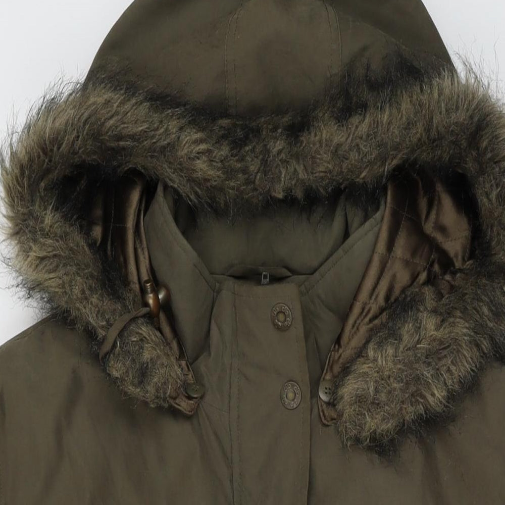 Debenhams Womens Green Parka Jacket Size 20 Zip