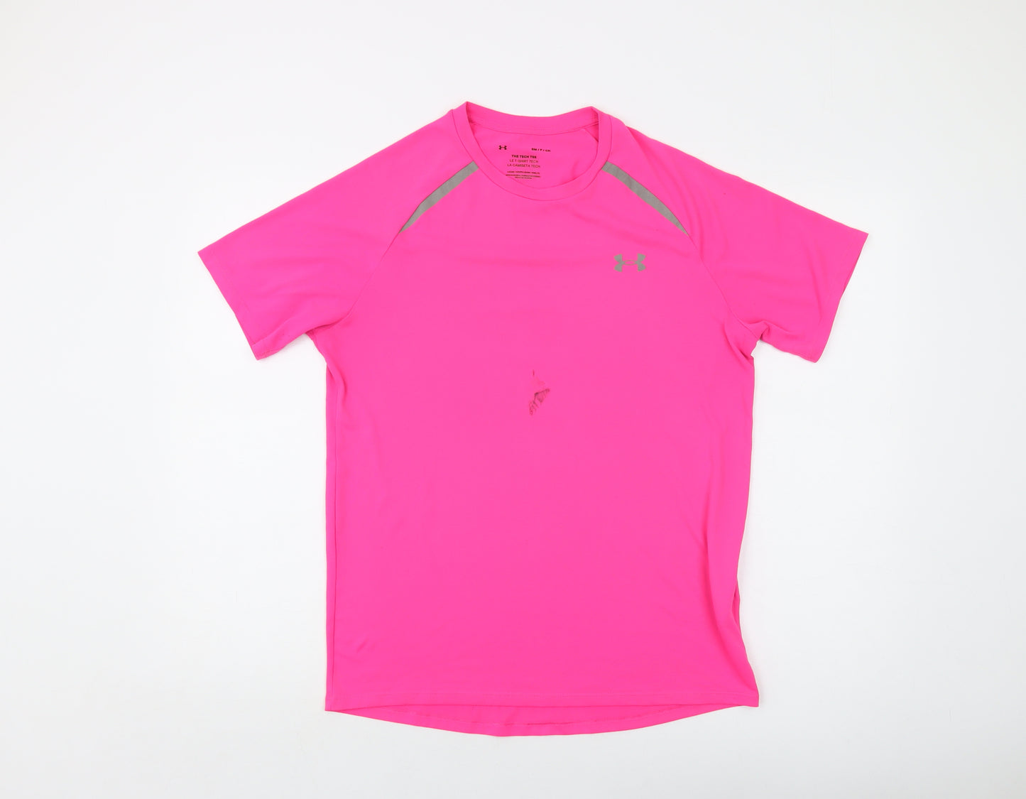 Under armour Womens Pink Polyester Basic T-Shirt Size S Crew Neck Pullover