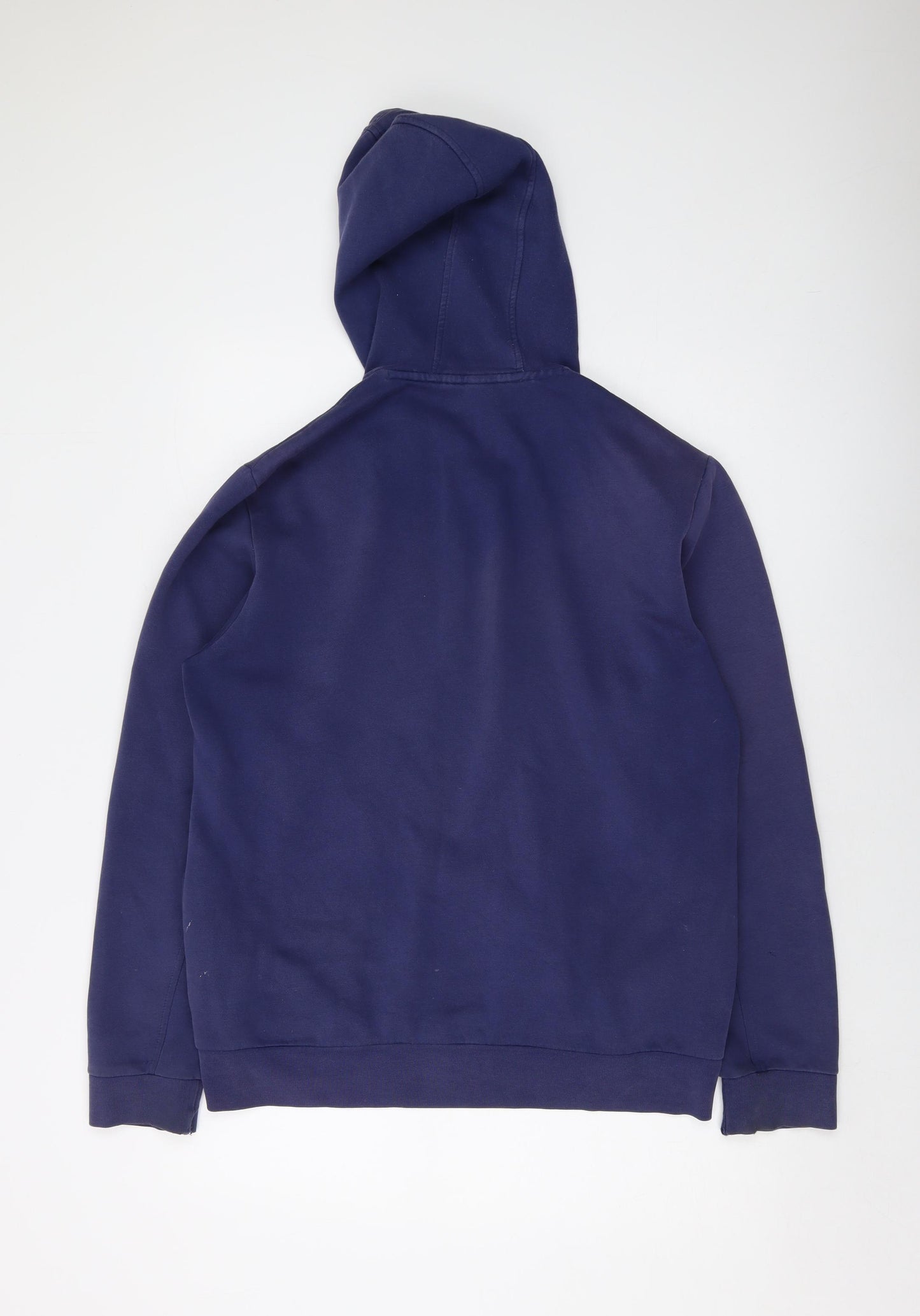 London Mens Blue Cotton Pullover Hoodie Size L