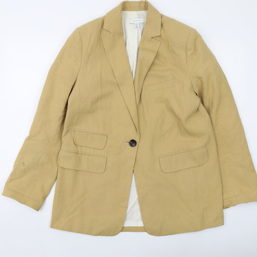 Topshop Womens Beige Jacket Size 12 Button