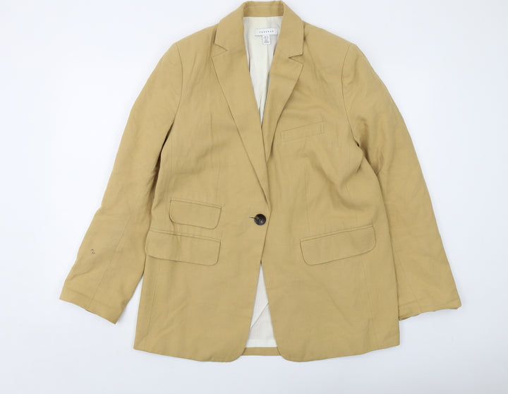 Topshop Womens Beige Jacket Size 12 Button