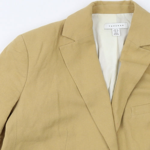 Topshop Womens Beige Jacket Size 12 Button
