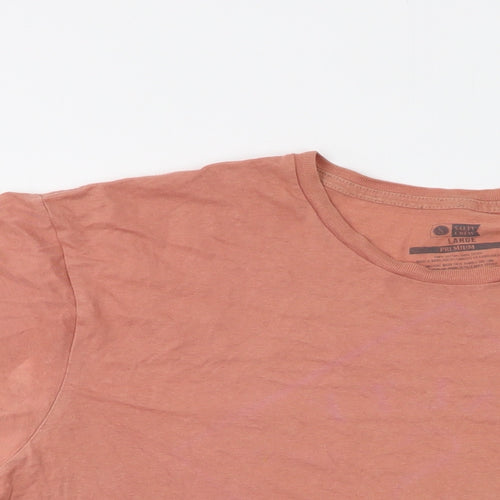 Salty Crew Mens Orange Cotton T-Shirt Size L Crew Neck
