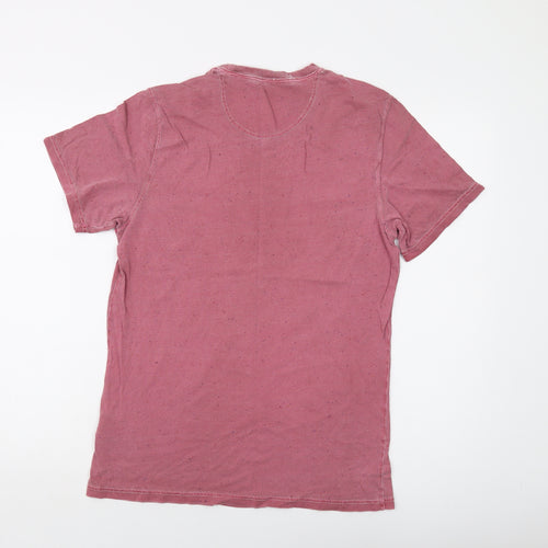 Barbour Mens Pink Cotton T-Shirt Size M Crew Neck