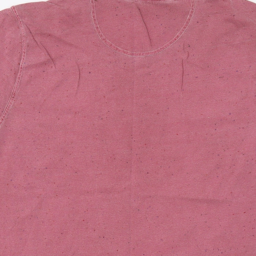 Barbour Mens Pink Cotton T-Shirt Size M Crew Neck