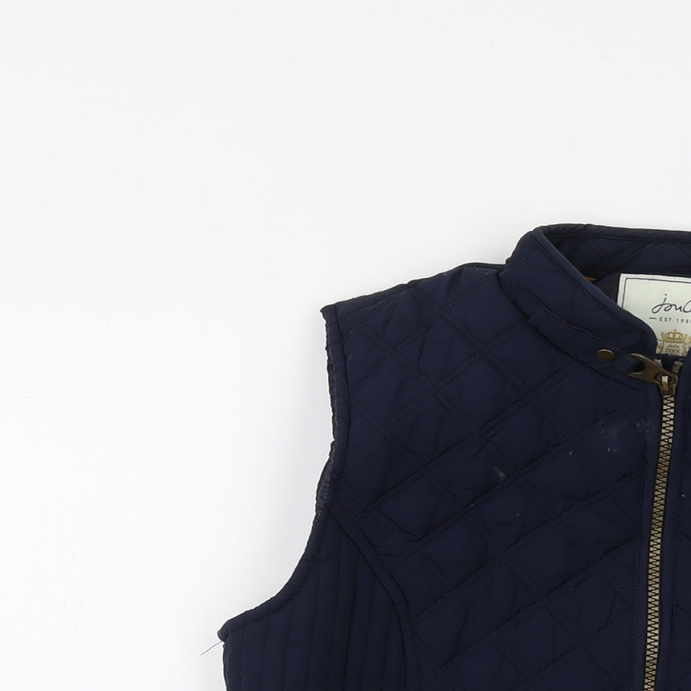 Joules Womens Blue Quilted Waistcoat Size 10 Zip