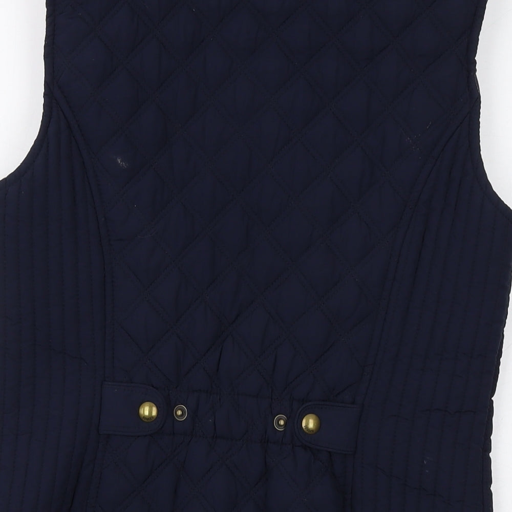 Joules Womens Blue Quilted Waistcoat Size 10 Zip