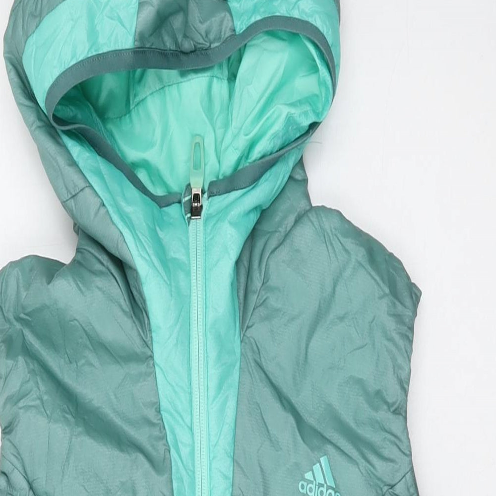 adidas Womens Green Gilet Waistcoat Size 10 Zip