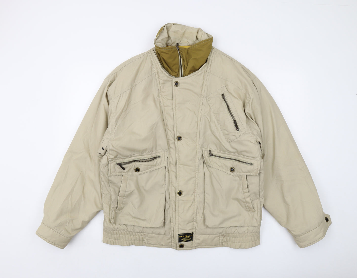 The Paviano Mens Beige Jacket Size S Zip - Vintage